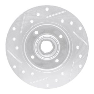 Volkswagen Corrado Brake Rotor (1) - Rear Right - R1 Concepts - Drilled & Slotted - Silver - `85-`02
